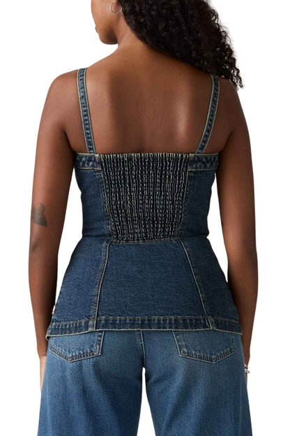 LEVI'S - Top donna a bustier in denim-4