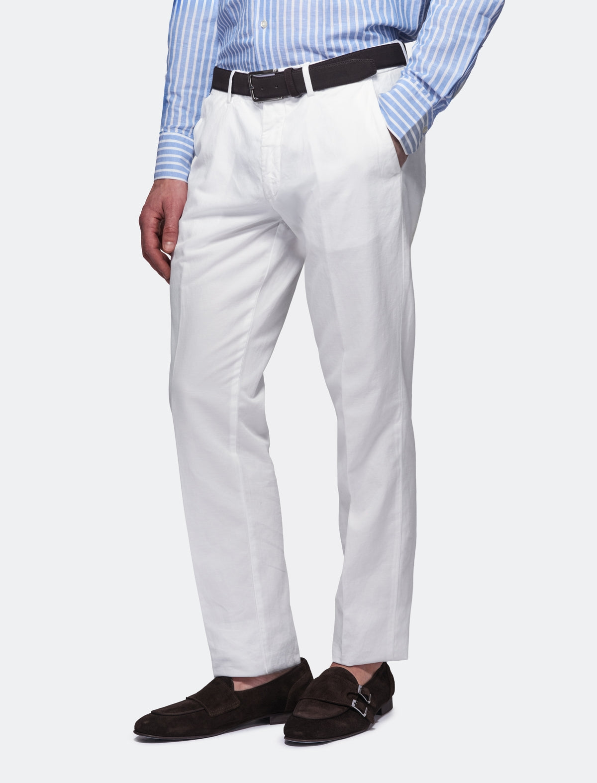 Pantalone chinos in cotone e lino