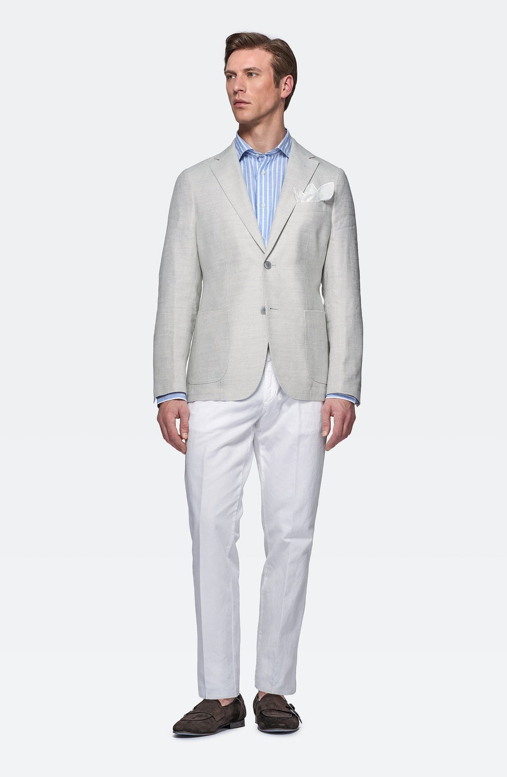 Pantalone chinos in cotone e lino