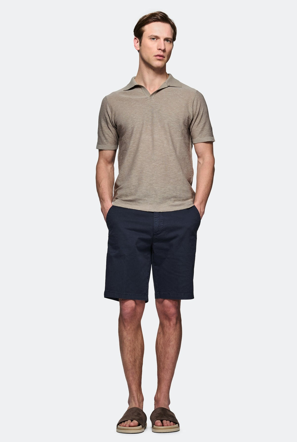 Polo in maglia cotone e lino