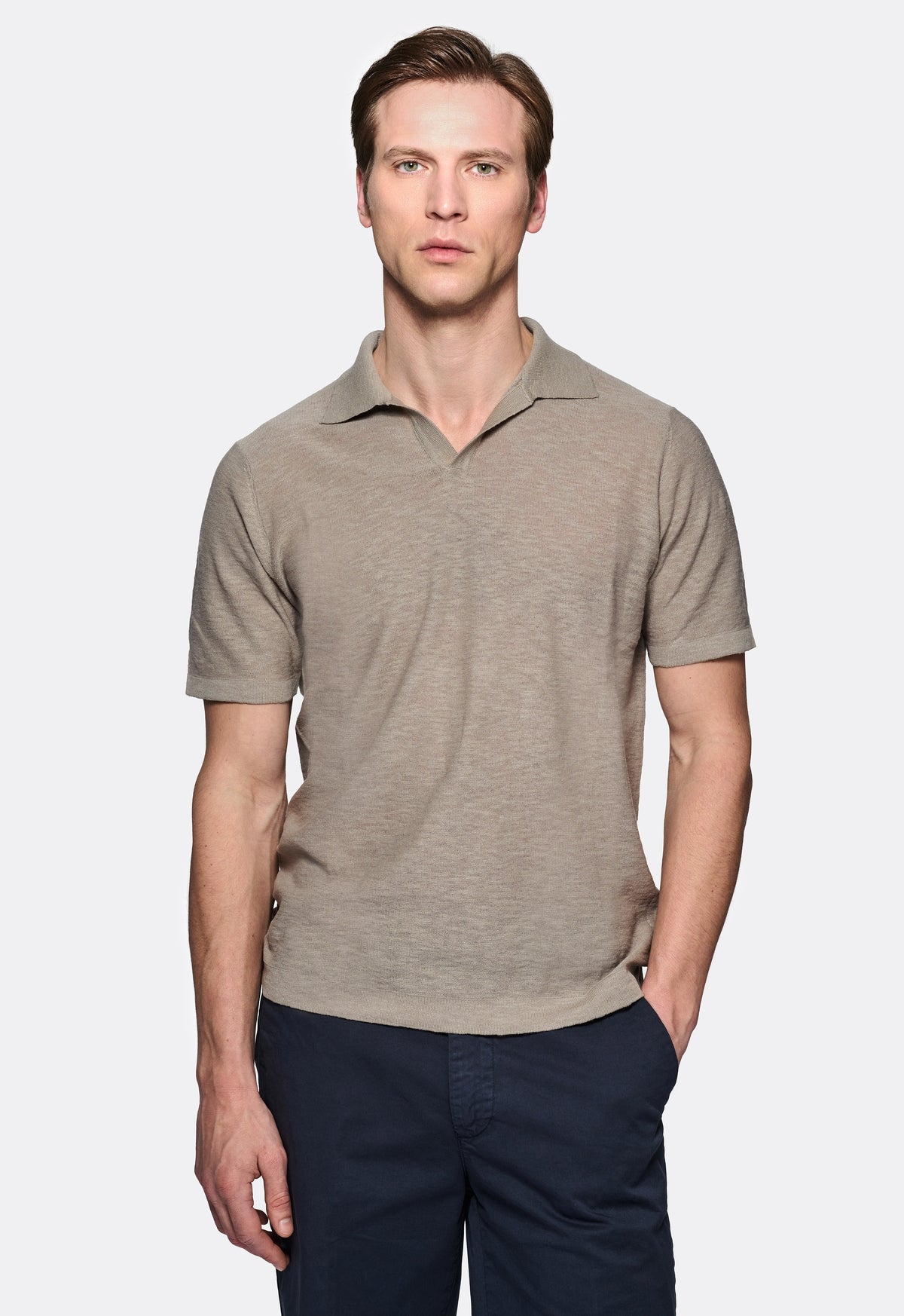Polo in maglia cotone e lino
