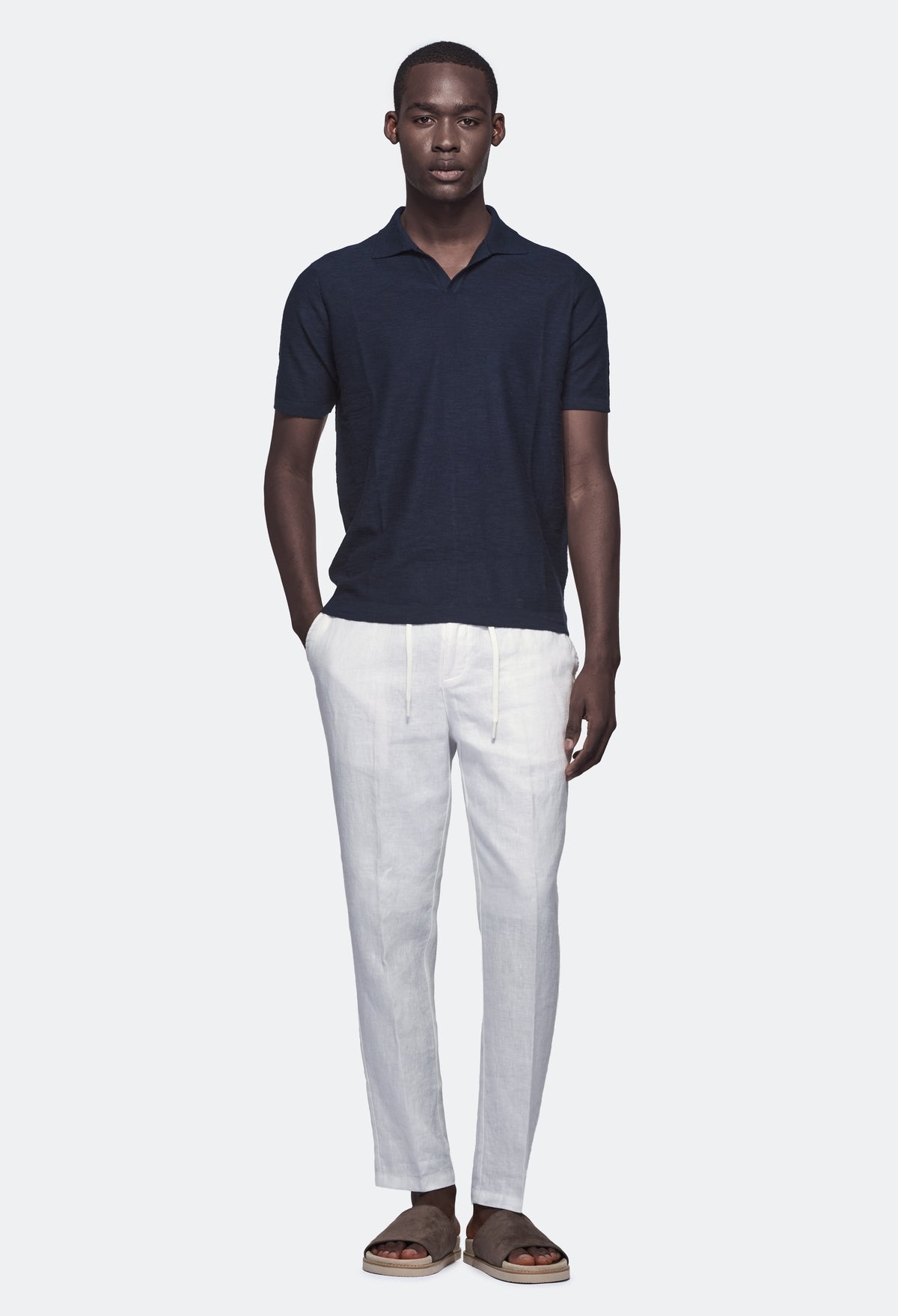 Polo in maglia cotone e lino