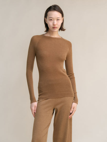 Extra Fine Merino Ribbed Crewneck (3D-Knit)