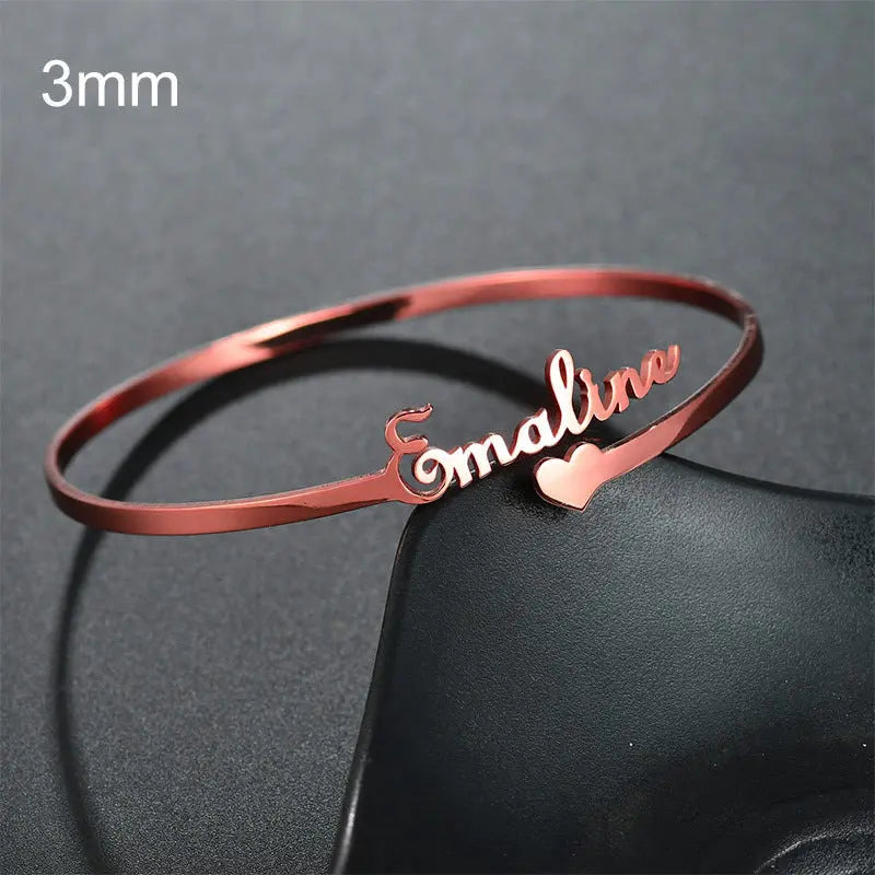 Customized Name Bracelet Personalized Custom Bangles Stainless Steel Jewelry-15