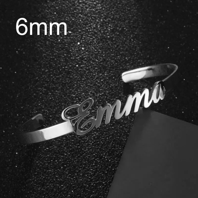 Customized Name Bracelet Personalized Custom Bangles Stainless Steel Jewelry-22