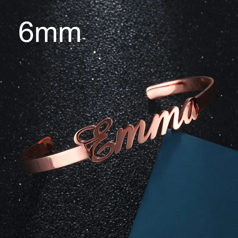 Customized Name Bracelet Personalized Custom Bangles Stainless Steel Jewelry-21