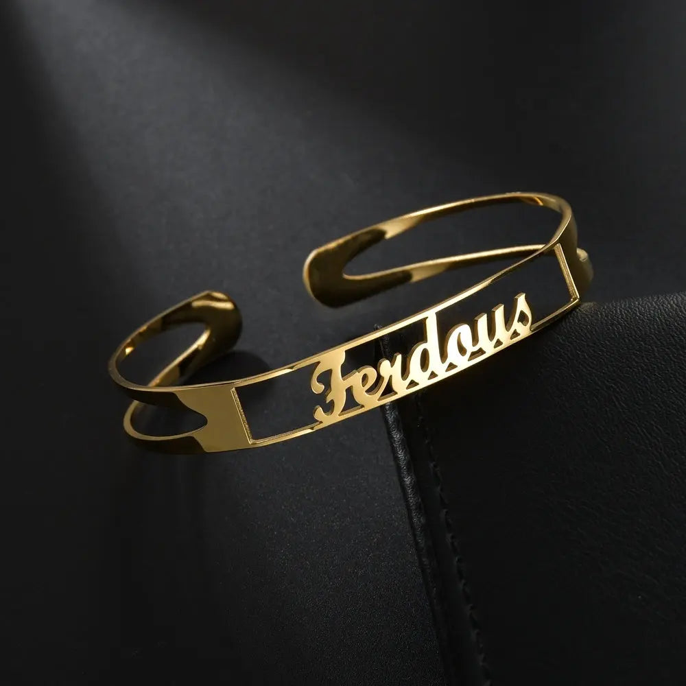 Customized Name Bracelet Personalized Custom Bangles Stainless Steel Jewelry-10
