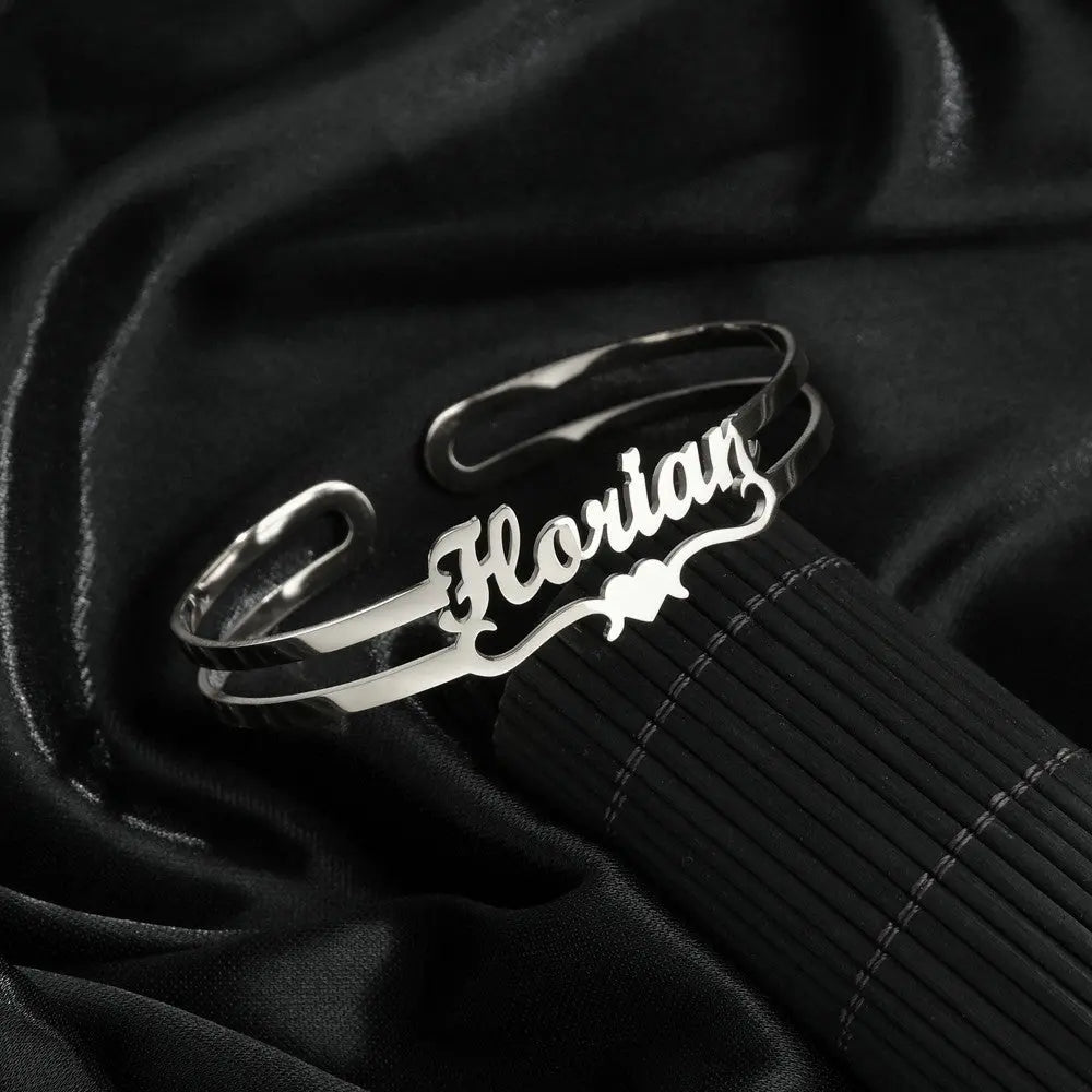 Customized Name Bracelet Personalized Custom Bangles Stainless Steel Jewelry-5