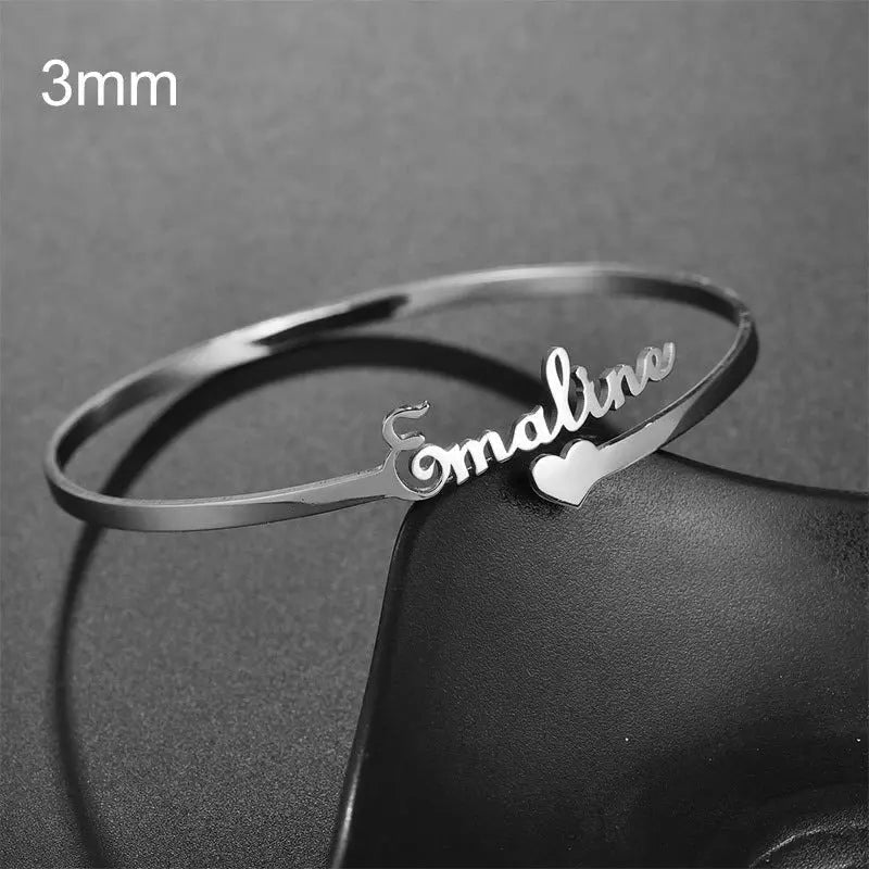 Customized Name Bracelet Personalized Custom Bangles Stainless Steel Jewelry-16