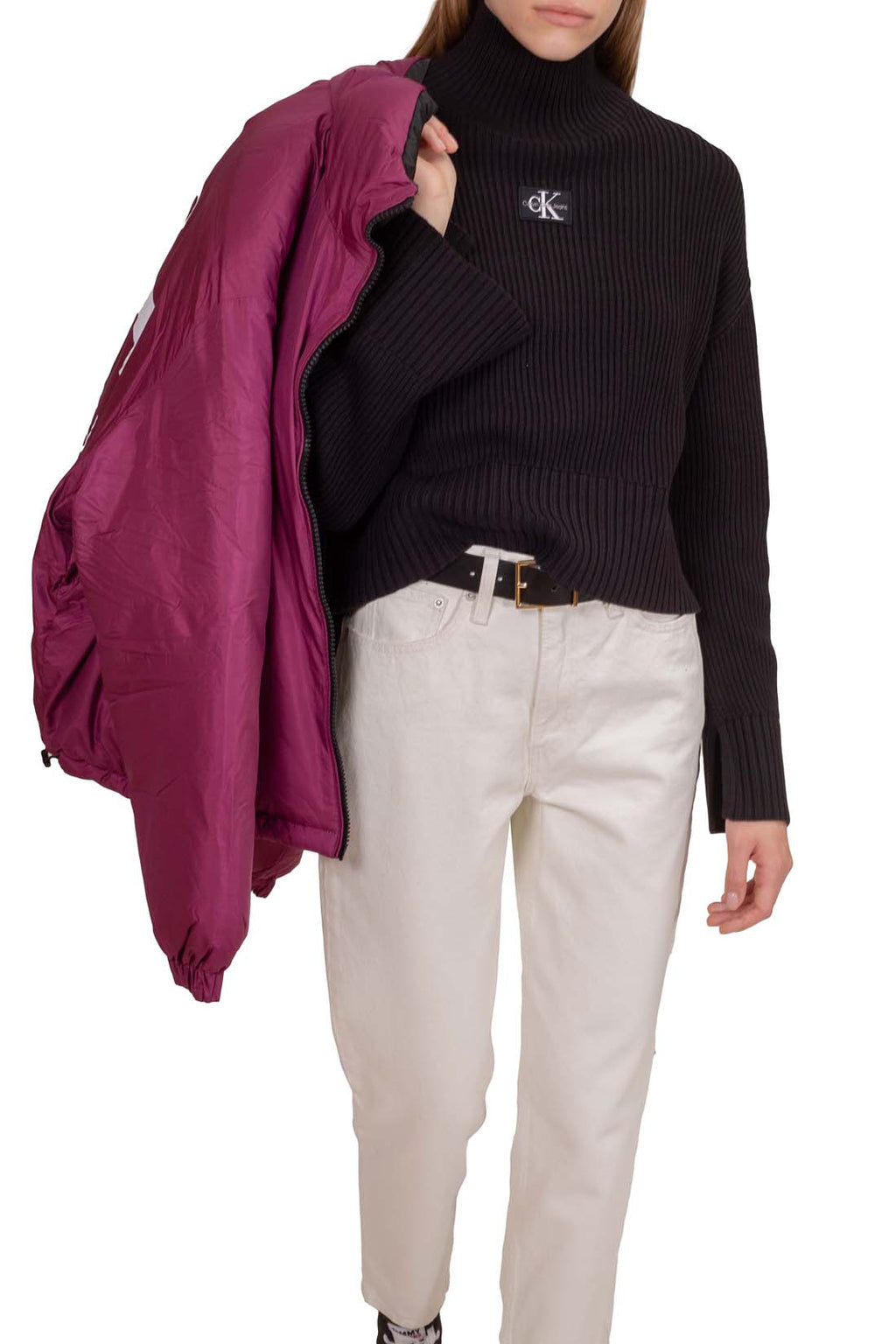 CALVIN KLEIN JEANS - Women's relaxed pullover with high collar-7