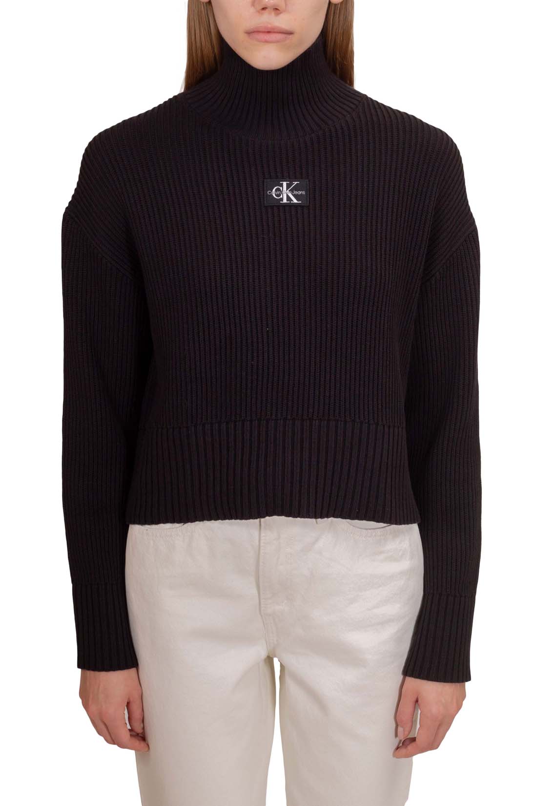 CALVIN KLEIN JEANS - Women's relaxed pullover with high collar-13