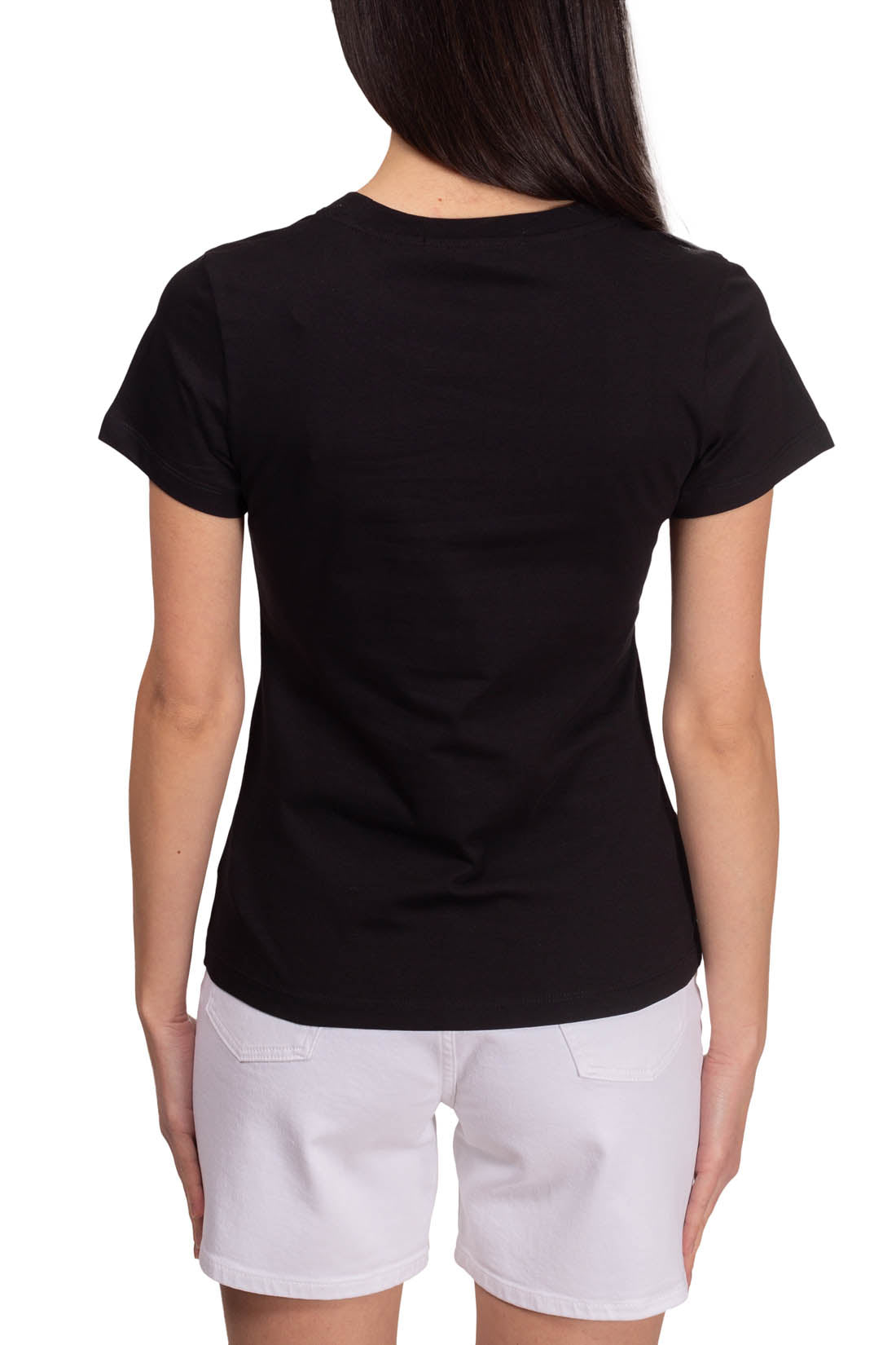 CALVIN KLEIN JEANS - T-shirt donna slim con logo in raso  - Taglia S-2