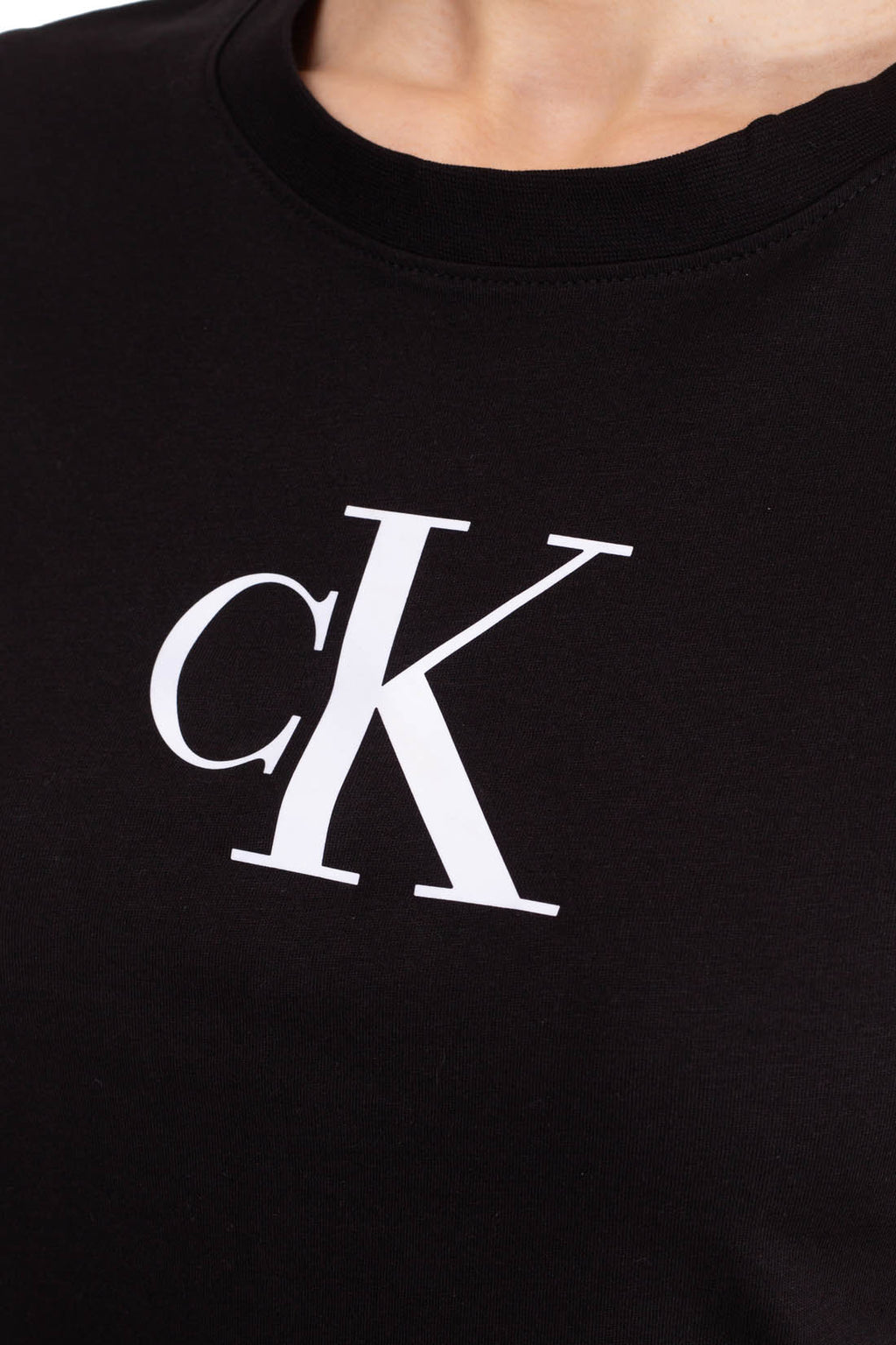CALVIN KLEIN JEANS - T-shirt donna slim con logo in raso  - Taglia S-0