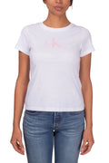 CALVIN KLEIN JEANS - T-shirt donna slim con logo in raso  - Taglia S-5