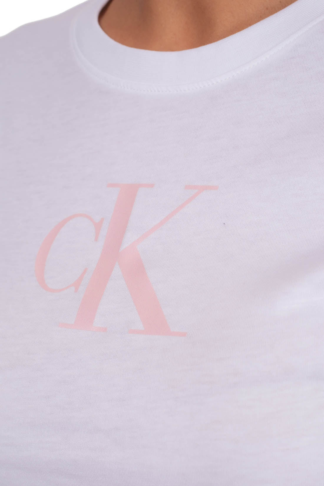 CALVIN KLEIN JEANS - T-shirt donna slim con logo in raso  - Taglia S-4