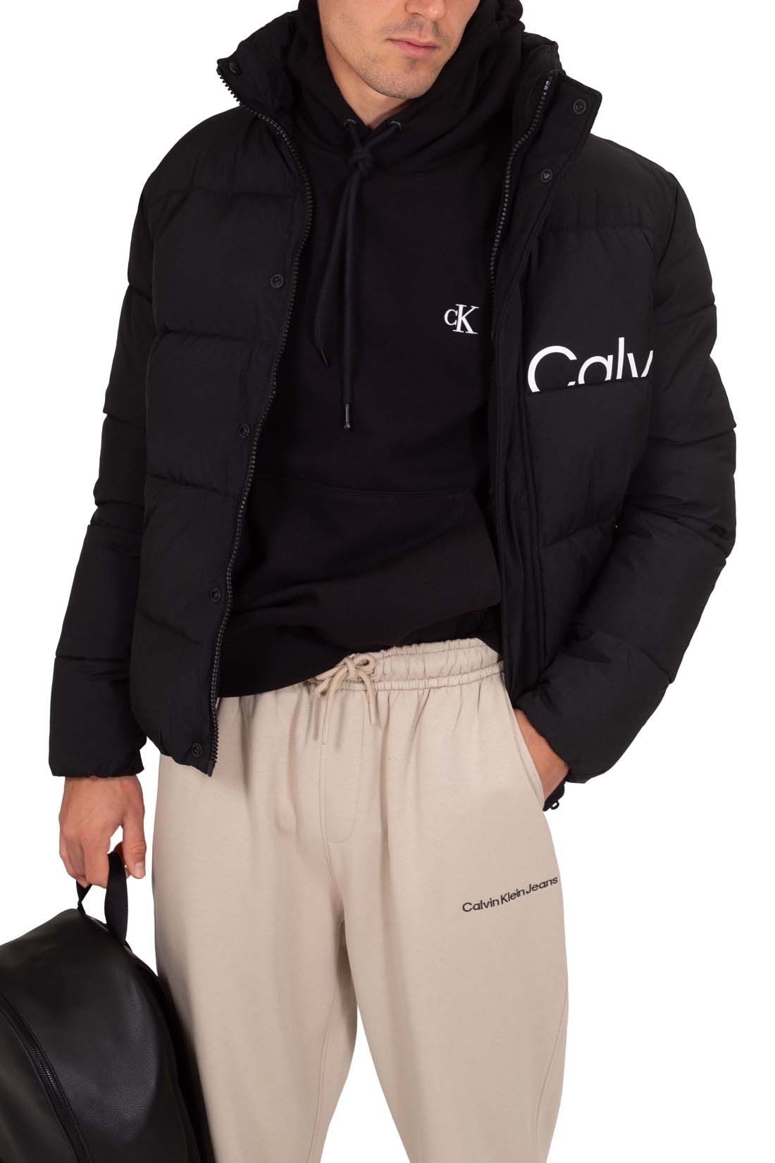 CALVIN KLEIN JEANS - Men's winter hoodie with monogram  - Size XL-31