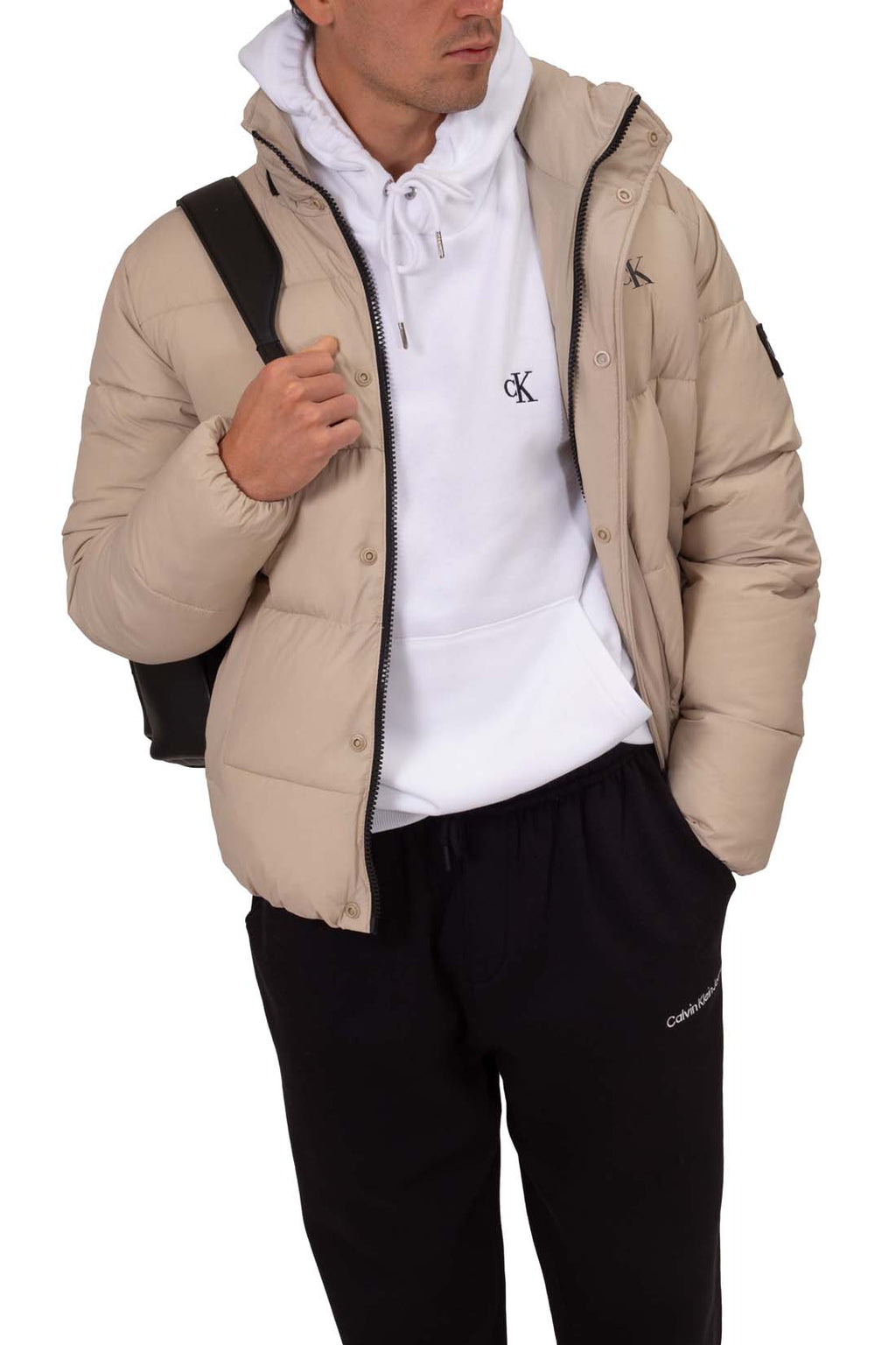 CALVIN KLEIN JEANS - Men's winter hoodie with monogram  - Size XL-27