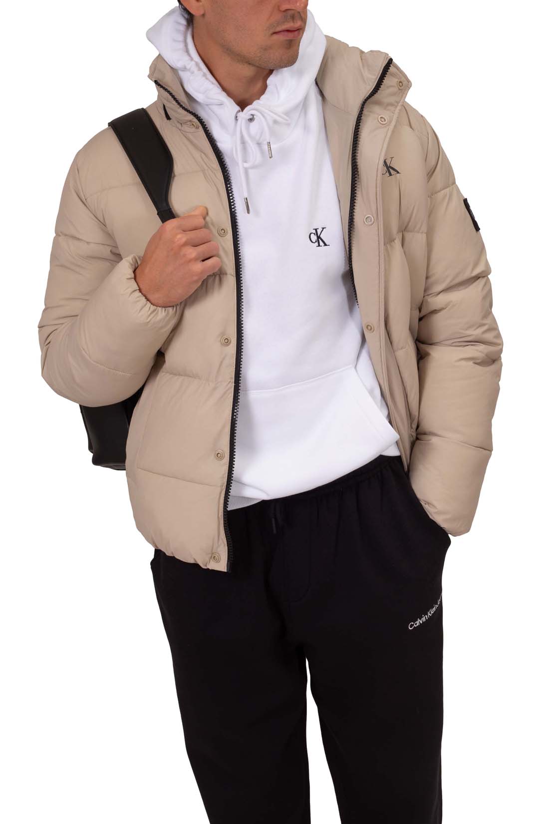 CALVIN KLEIN JEANS - Men's winter hoodie with monogram  - Size XL-27