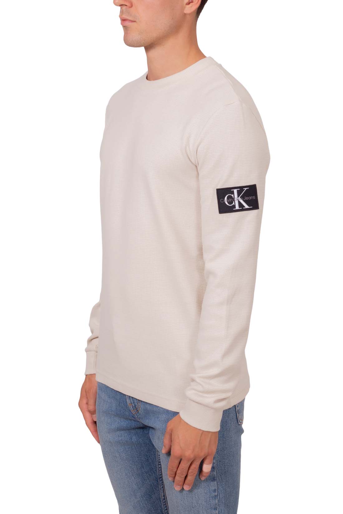 CALVIN KLEIN JEANS - Men's honeycomb T-shirt with logo patch  - Size XXL-5