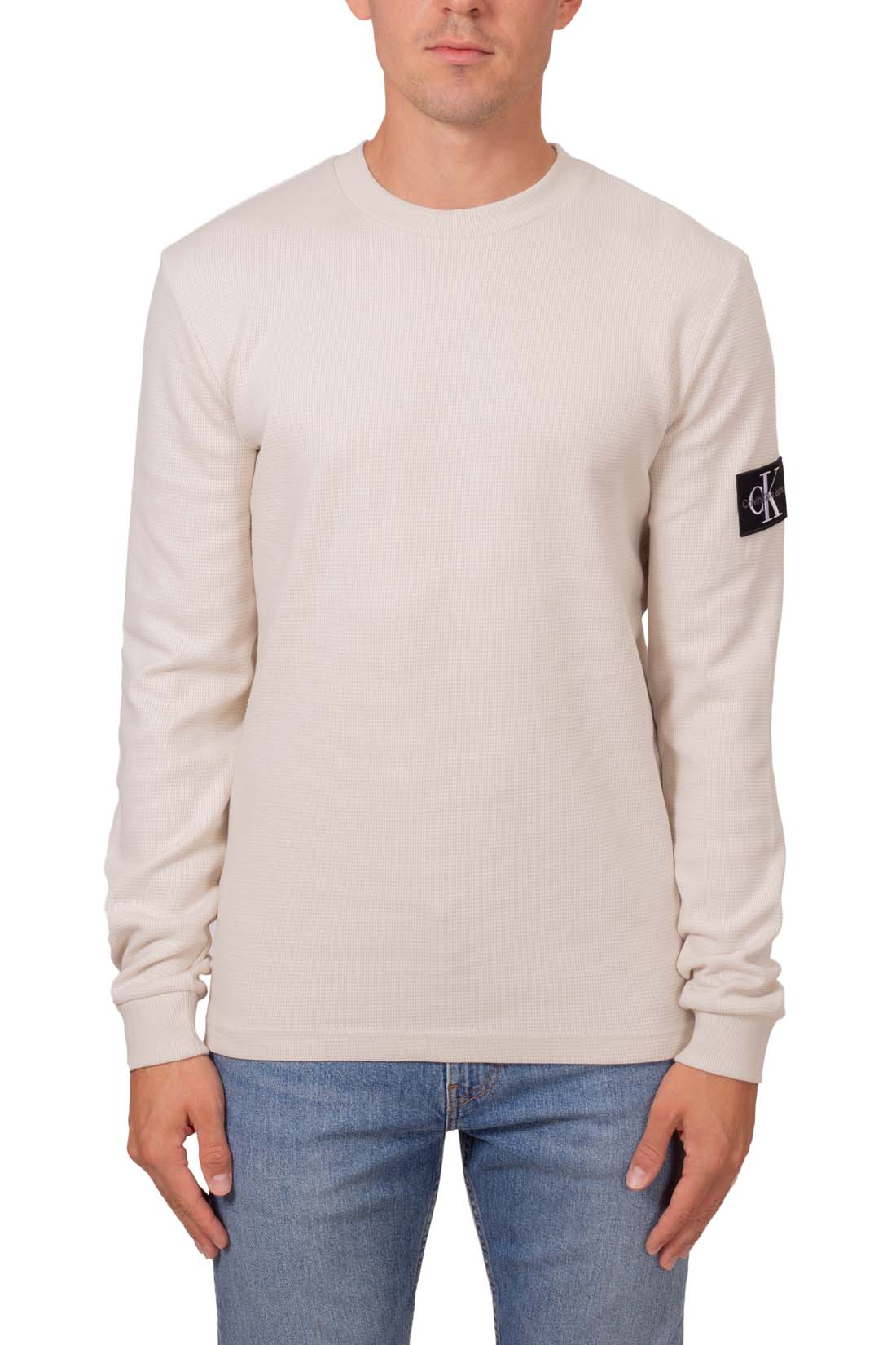 CALVIN KLEIN JEANS - Men's honeycomb T-shirt with logo patch  - Size XXL-7