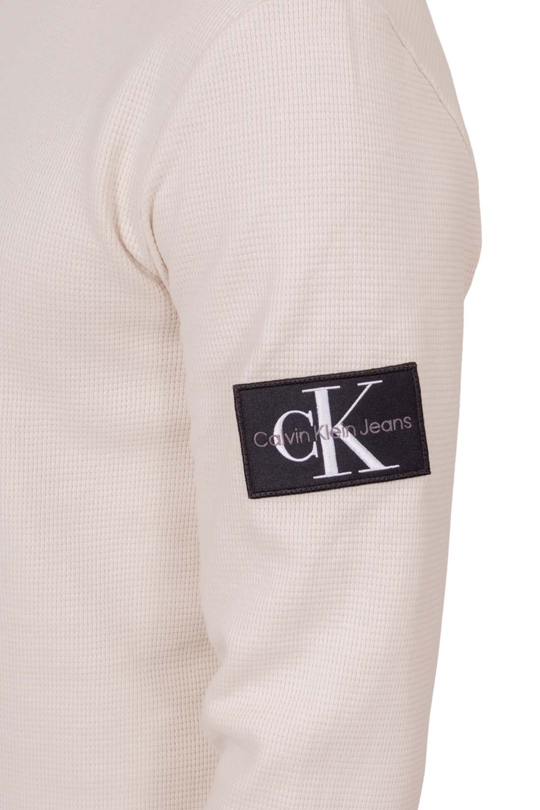 CALVIN KLEIN JEANS - Men's honeycomb T-shirt with logo patch  - Size XXL-4