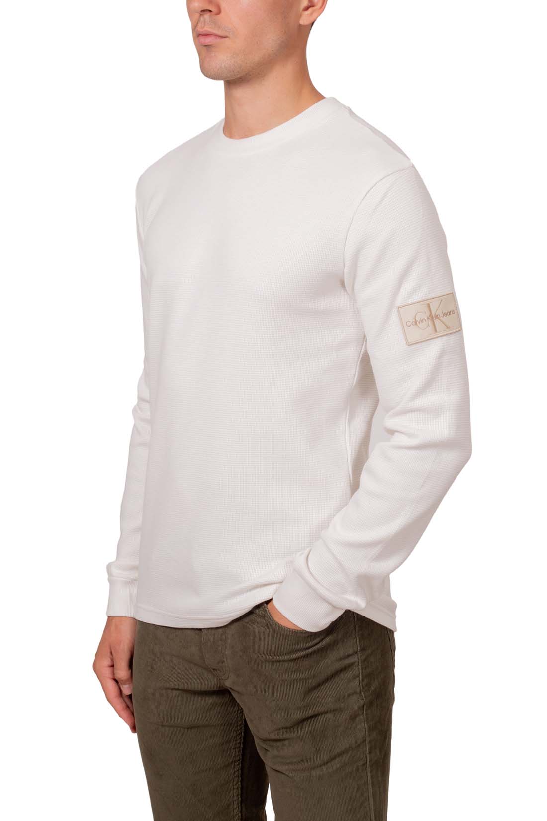 CALVIN KLEIN JEANS - Men's honeycomb T-shirt with logo patch  - Size XXL-25