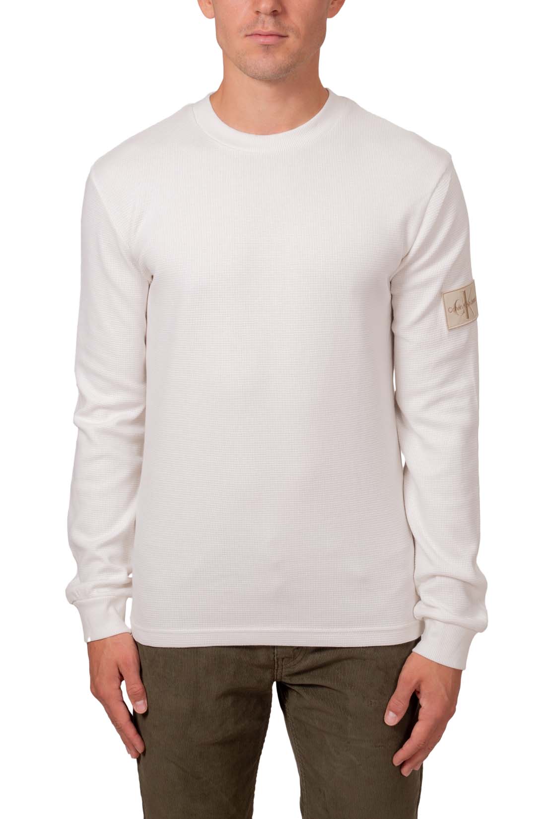 CALVIN KLEIN JEANS - Men's honeycomb T-shirt with logo patch  - Size XXL-19