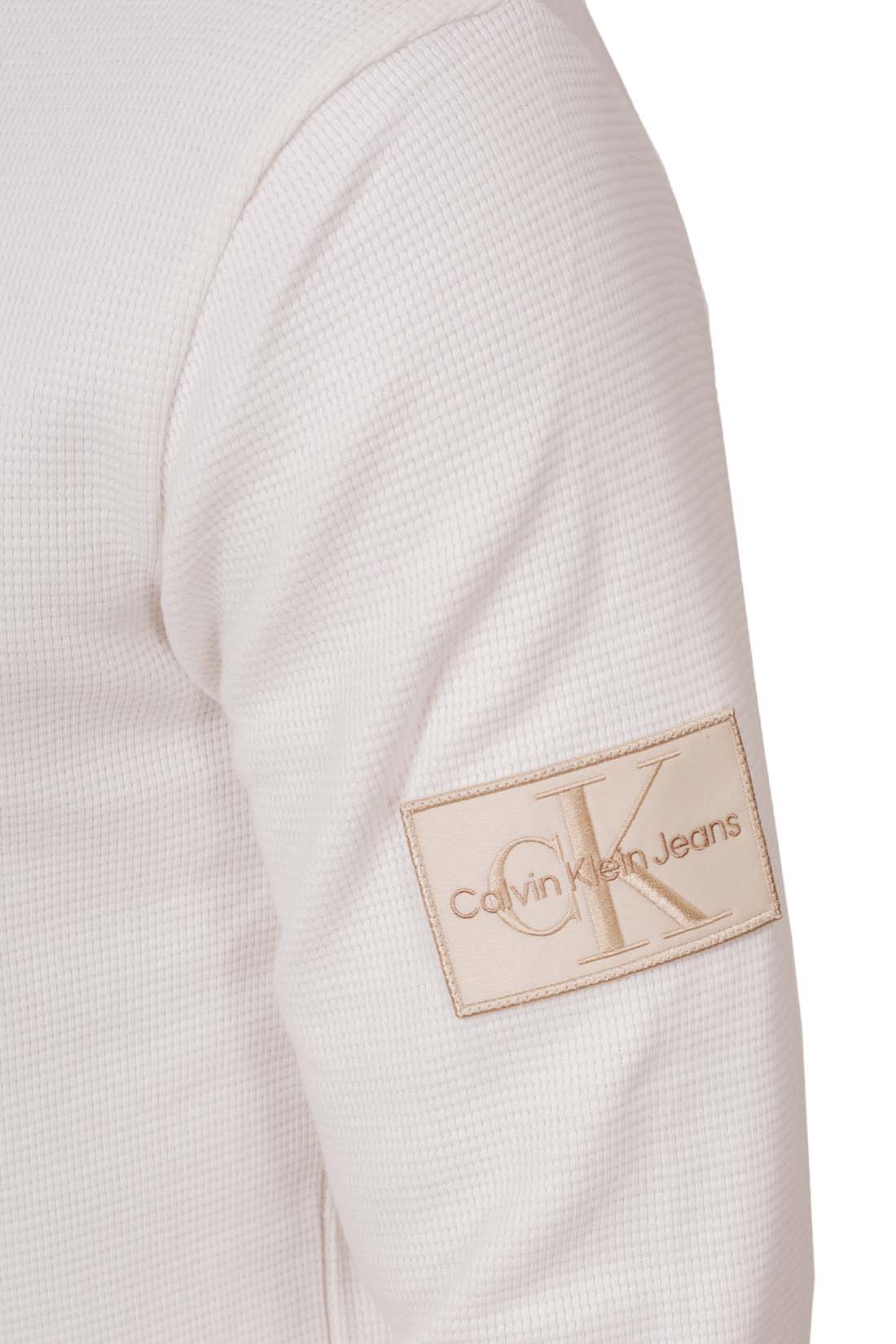 CALVIN KLEIN JEANS - Men's honeycomb T-shirt with logo patch  - Size XXL-24