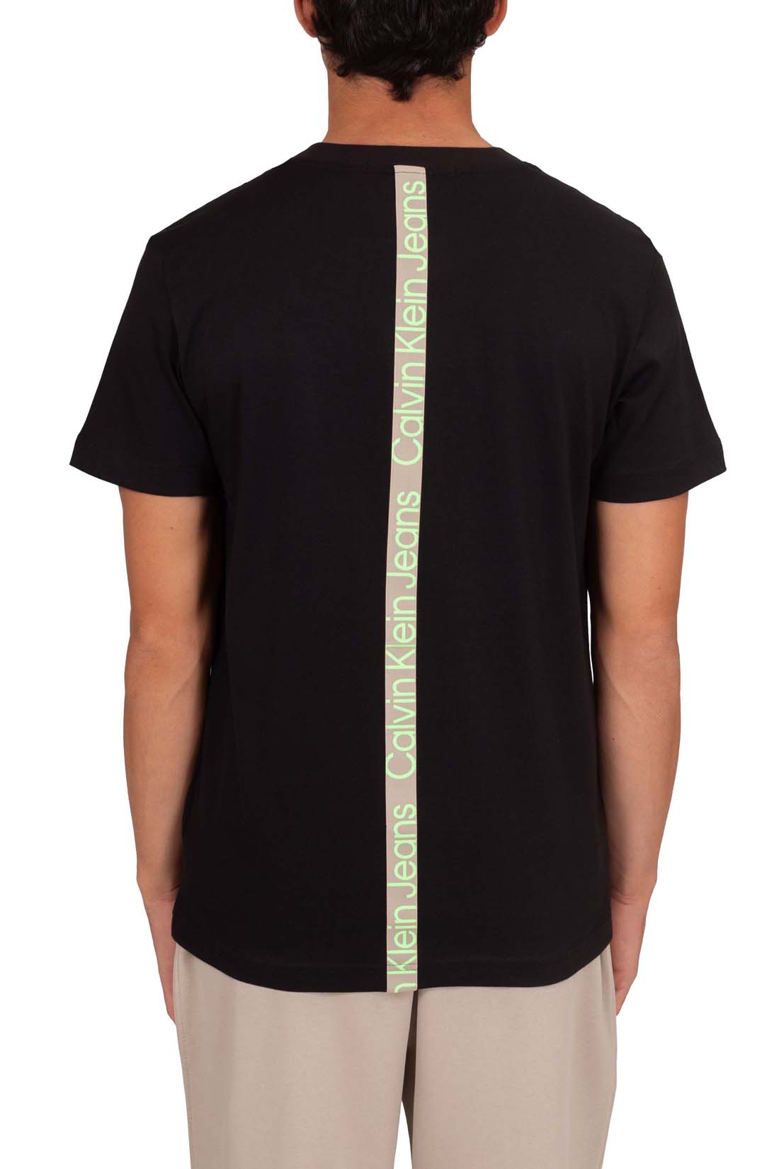 CALVIN KLEIN JEANS - T-shirt uomo regular con nastratura logo  - Taglia XL-18