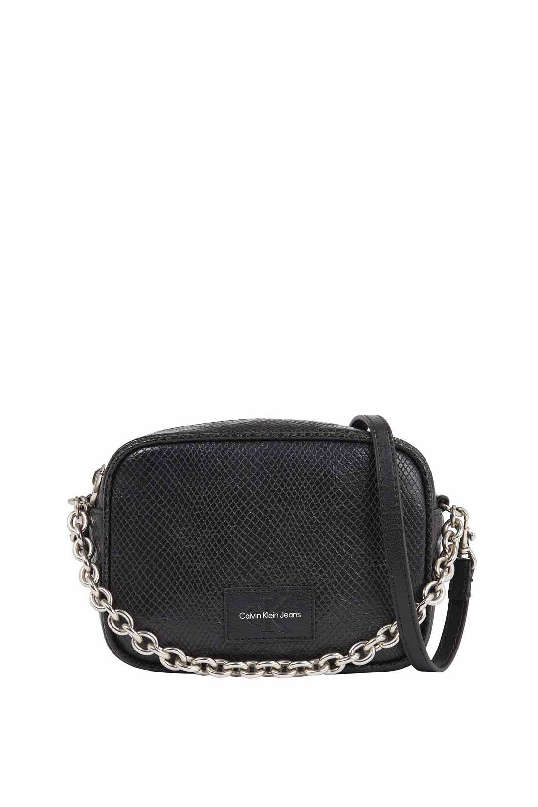 CALVIN KLEIN JEANS - Borsa a tracolla donna snake con catena-4
