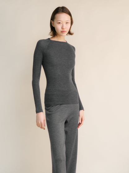 Extra Fine Merino Ribbed Crewneck (3D-Knit)