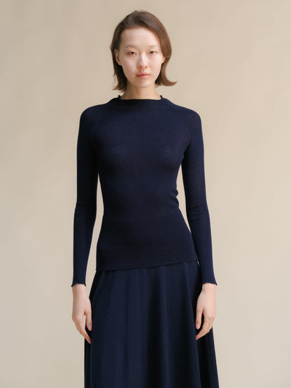 Extra Fine Merino Ribbed Crewneck (3D-Knit)