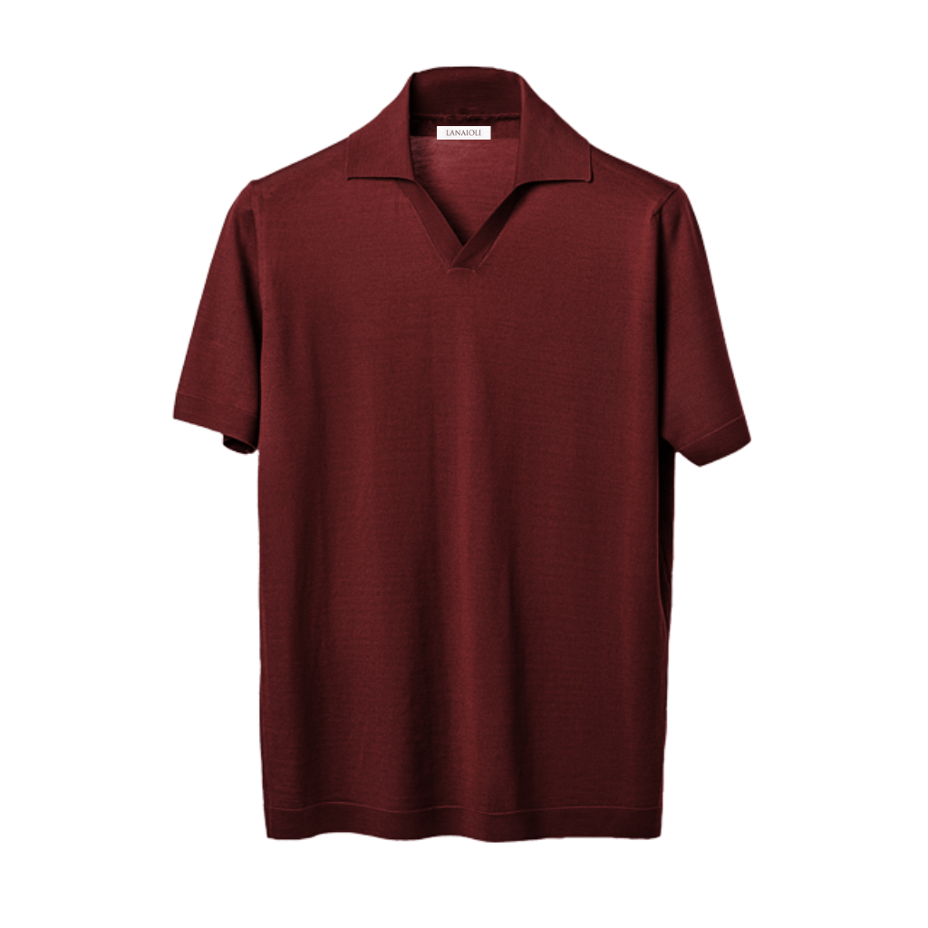 Polo Uomo Maniche Corte Pura Lana Merino Extrafine
