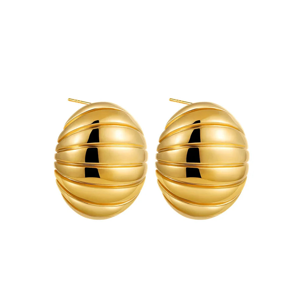 Trendy Stainless Steel Multilayer Circle Twist Knot Earrings for Women Texture Mixed Color Gold Plated Statement Earring Bijoux