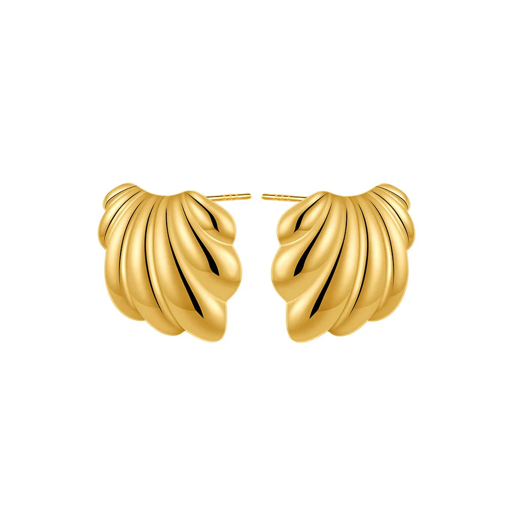 Trendy Stainless Steel Multilayer Circle Twist Knot Earrings for Women Texture Mixed Color Gold Plated Statement Earring Bijoux