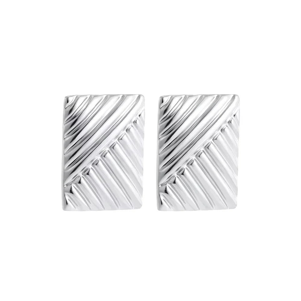 Trendy Stainless Steel Multilayer Circle Twist Knot Earrings for Women Texture Mixed Color Gold Plated Statement Earring Bijoux
