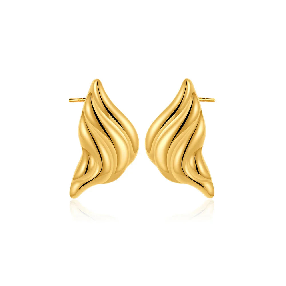 Trendy Stainless Steel Multilayer Circle Twist Knot Earrings for Women Texture Mixed Color Gold Plated Statement Earring Bijoux