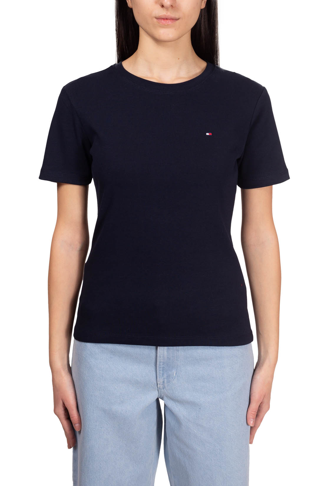 TOMMY HILFIGER - T-shirt donna slim con logo  - Taglia XL-1
