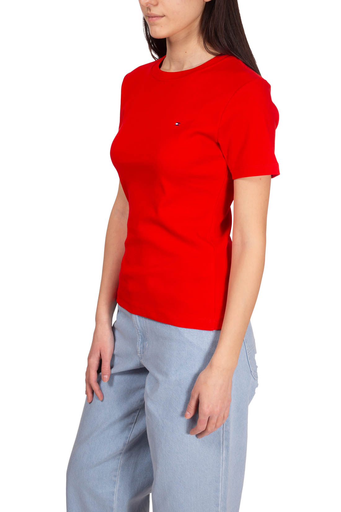 TOMMY HILFIGER - T-shirt donna slim con logo  - Taglia XL-27