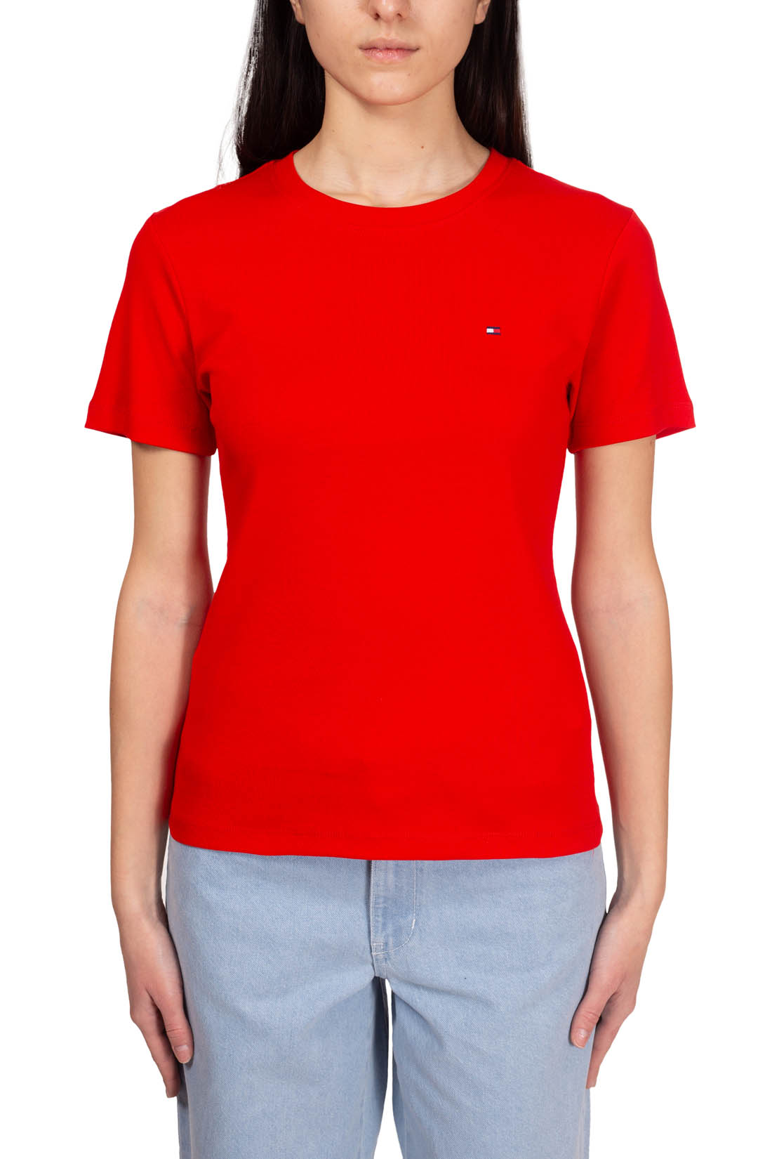 TOMMY HILFIGER - T-shirt donna slim con logo  - Taglia XL-25