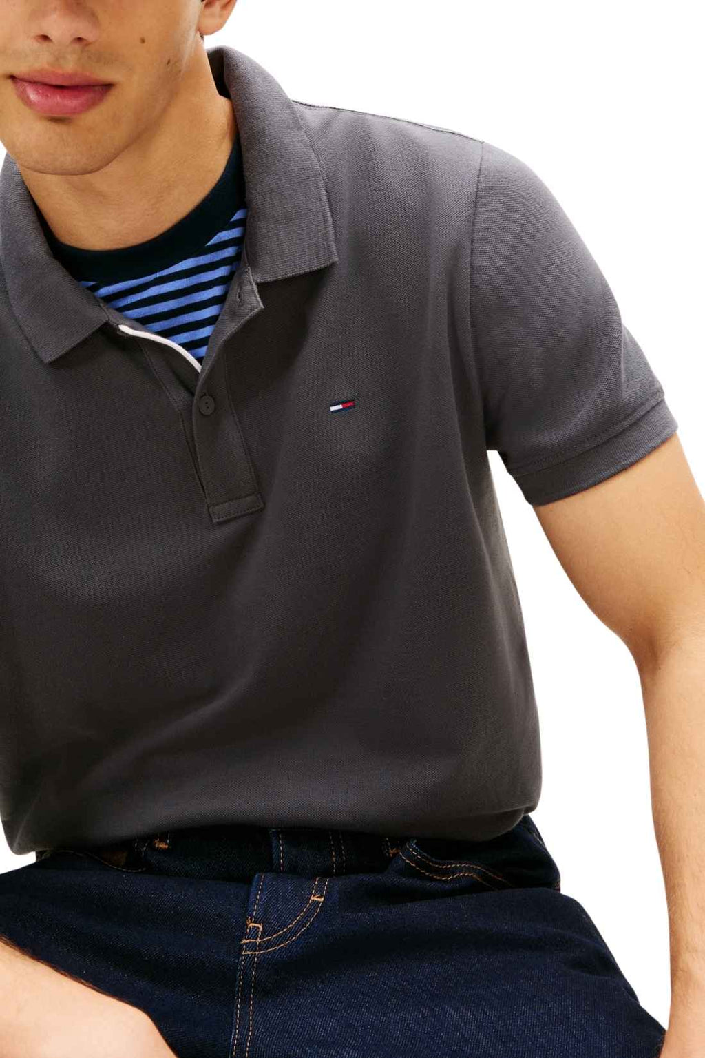TOMMY JEANS - Men's slim piquet polo shirt  - Size XL-19