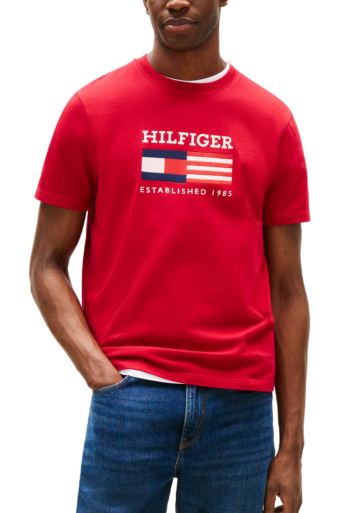 TOMMY HILFIGER - Men's Americana Monotype Flag Box T-shirt  - Size XXL-8